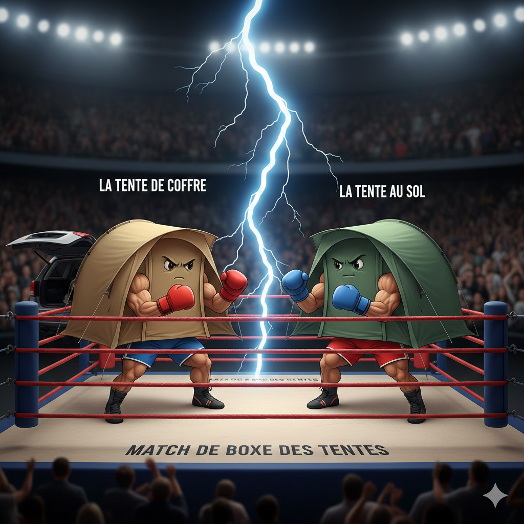 le grand match tente coffre vs tente de sol